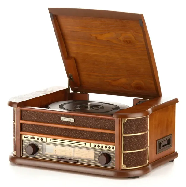 Gramofon w Stylu Retro RIP Radio FM Kaseta MP3 CD USB AUX Pilot Hyundai