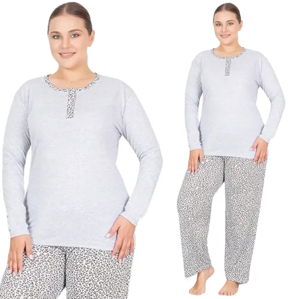 PIŻAMA DAMSKA MORELLA PLUS SIZE DŁUGIE SPODNIE 100% BAWEŁNA