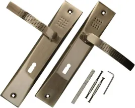 zestaw-klamka-drzwiowa-72mm-patyna-dlugi-szyld-na-klucz-komplet-do-drzwi