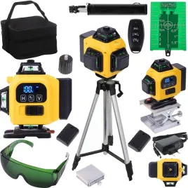 poziomica-laserowa-4d-laser-krzyzowy-4d-zestaw-obrotowa-podstawa-statyw