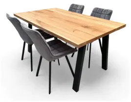 zestaw-stol-debowy-90x160-metalowe-nogi-4-krzesla-szary-velvet
