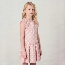 sukienka-dla-dziewczynki-rozowa-w-grochy
