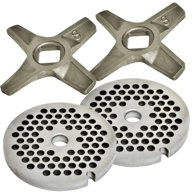 2xZestaw Nożyk dwustronny+Sitko 8 x 4 do maszynki do mięsa Zelmer Bosch Nr8
