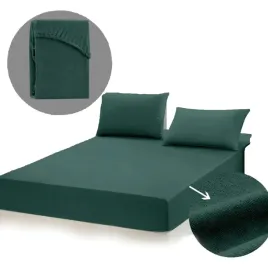przescieradlo-220x200-frotte-100percent-bawelna-gumka-ciemny-zielony-cotton-world