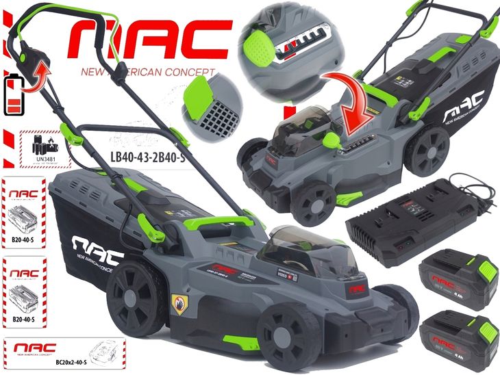 NAC KOSIARKA AKUMULATOROWA LB40-43-2B40-S akumulator 40V 4Ah Li-Ion 43cm