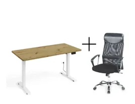 biurko-elektryczne-bimotion-1s-140x70x32-cm-bialy-dab-fotel-vire-czarny