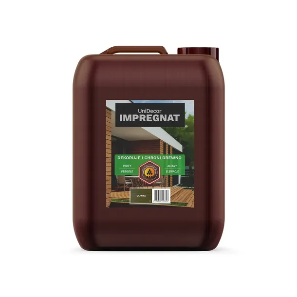 Impregnat HYDROFOBOWY lazura farba do drewna z woskami UniDecor oliwka 10l