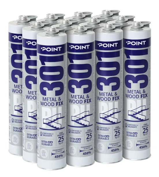 Klej PU do schodów stopnic drewna konstrukcji z metalu płytek 300 ml POINT
