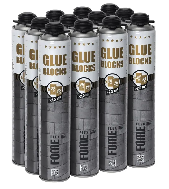 Pianoklej do murowania Glue Blocks 750ml na 120m2, 660mb Fome Flex x 12 szt