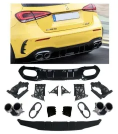 dyfuzor-mercedes-w177-koncowki-chrom-look-amg