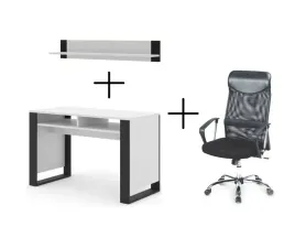 biurko-mondi-120x55x75-cm-bialy-mat-fotel-vire-polka-mondi