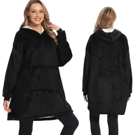 kocobluza-czarna-oversize-bluza-koc-gruba-bluza-z-kapturem-duzy-szlafrok
