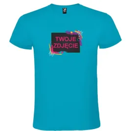 t-shirt-koszulka-twoje-zdjecie-idealny-prezent-kolorowa-ramka-turkus-roz-m