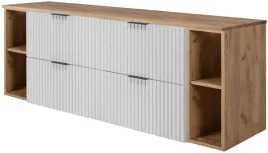 zestaw-biala-szafka-lazienkowa-pod-umywalke-160-cm-z-regalami-dab-craft