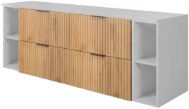 zestaw-szafka-lazienkowa-pod-umywalke-160-cm-z-regalami-dab-craft-biala