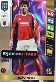 panini-fifa-365-2025-glow-rising-stars-411-joao-neves-benfica