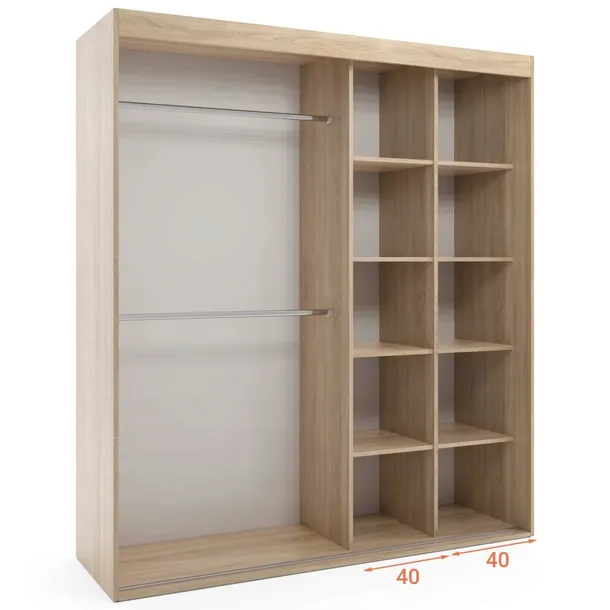 Wnętrze Standard Plus dodatkowe wyposażenie do szafy 160-200 cm