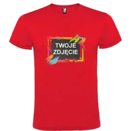 t-shirt-koszulka-twoje-zdjecie-idealny-prezent-kolorowa-ramka-czerwona-s
