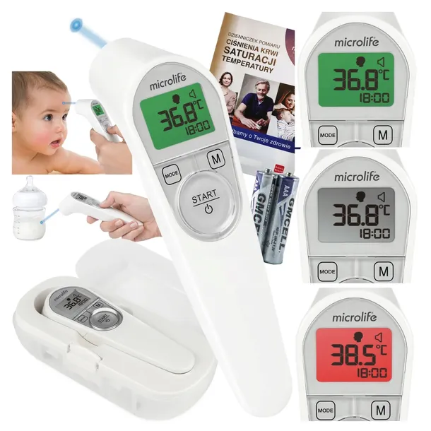 MICROLIFE TERMOMETR BEZDOTYKOWY MEDYCZNY NA PODCZERWIEŃ NC 200 2w1 +BATERIE