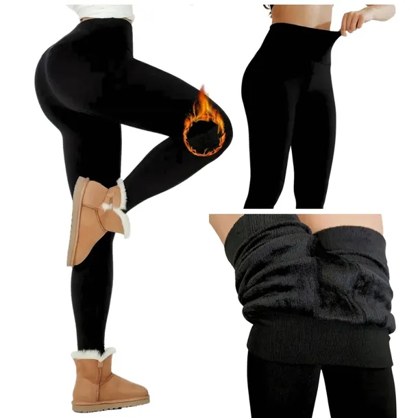 LEGGINSY Z FUTERKIEM OCIEPLANE grube CIEPŁE Zimowe Elastyczne XL/XXL