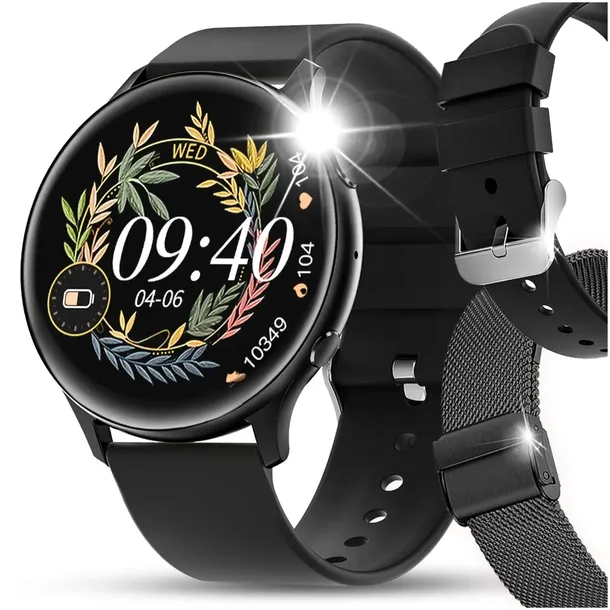 SMARTWATCH ZEGAREK DAMSKI MENU PL ROZMOWY POWIADOMIENIA SMART WATCH CZARNY