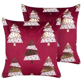 2-welurowe-poduszki-dekoracyjne-w-choinki-45-x-45-cm-czerwone-goldspruce-lu