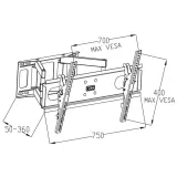 uchwyt-scienny-do-telewizora-art-ar-52-scienne-30-70-max-60kg-stan-nowy-typ-obrotowy-uchylny