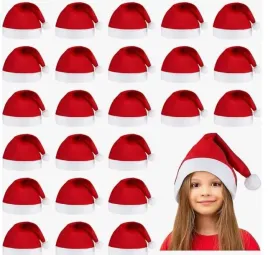 czapka-swiety-mikolaj-zestaw-24-sztuki-swiatecznych-czapek-z-pomponem
