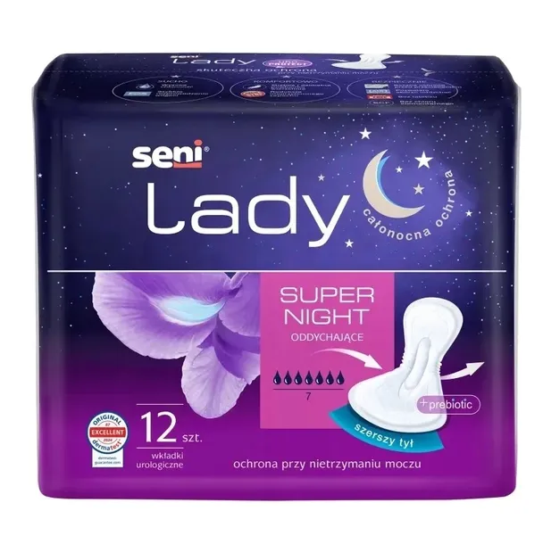 Wkładki urologiczne na noc SENI LADY SUPER NIGHT 12 sztuk