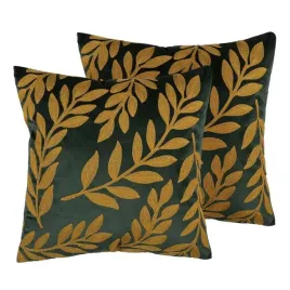 2-welurowe-poduszki-dekoracyjne-w-liscie-45-x-45-cm-zielone-mistletoe-lumar