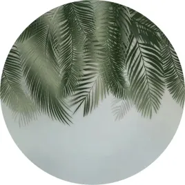 fototapeta-samoprzylepna-okragla-naklejka-scienna-liscie-paproci-zielone