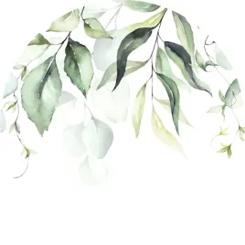 fototapeta-samoprzylepna-okragla-naklejka-scienna-roslinnosc-liscie-pnacza