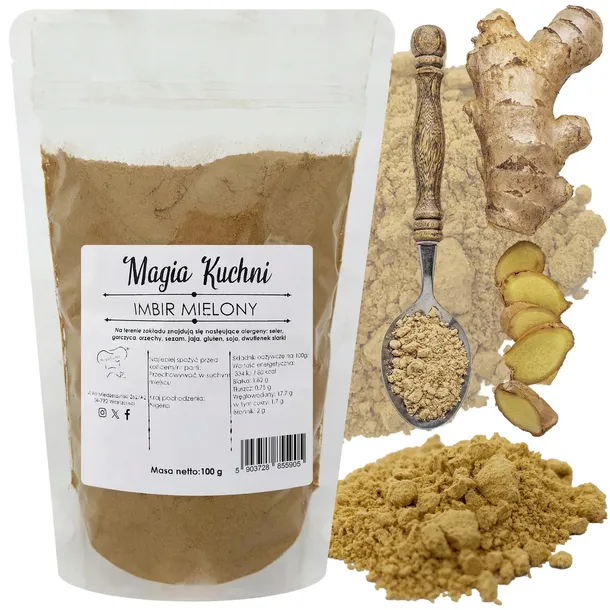 Imbir MIELONY 100g NATURALNY korzeń BEZ DODATKÓW