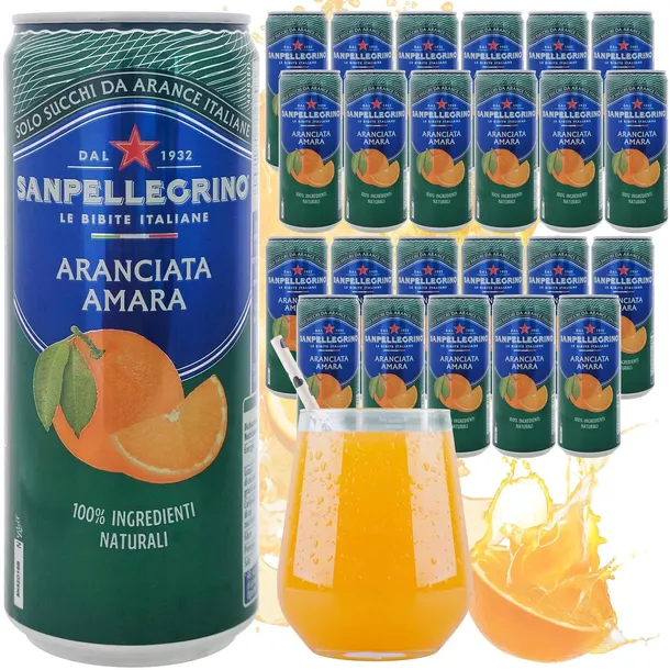 Napój ARANCIATA AMARA 24 x 330ml SANPELLEGRINO