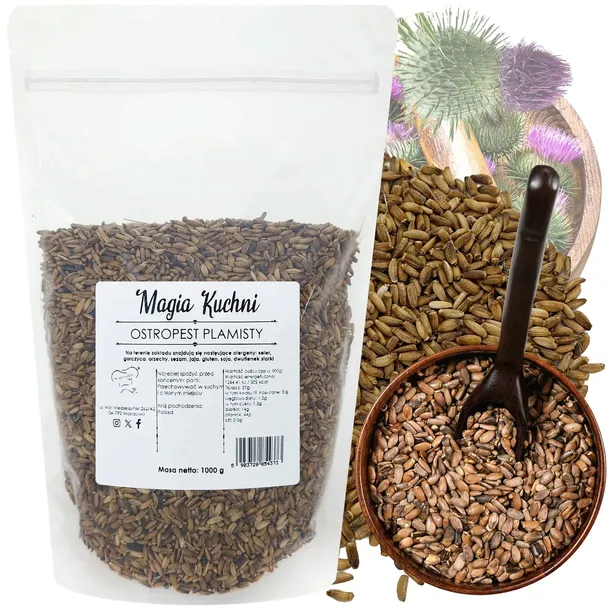 Ostropest PLAMISTY ZIARNO 1kg naturalny ŚWIEŻY