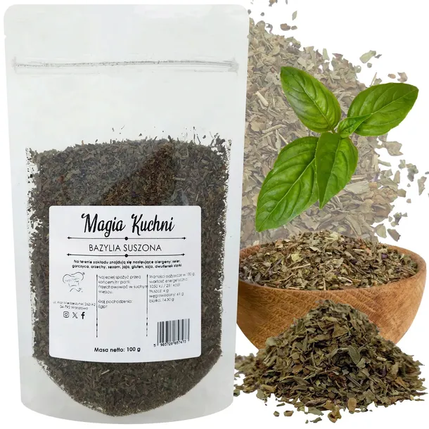BAZYLIA SUSZONA 100g NATURALNA aromatyczna