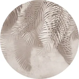 fototapeta-samoprzylepna-okragla-naklejka-scienna-liscie-szare-palmy