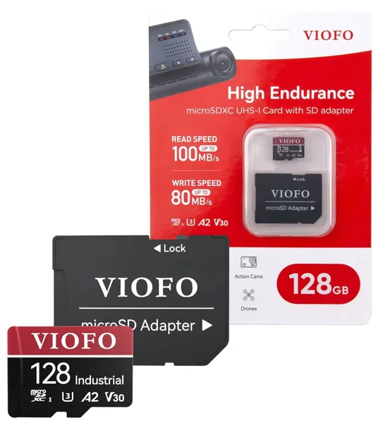 VIOFO INDUSTRIAL KARTA PAMIĘCI MICROSDXC 128GB 100/80 MB/s DO KAMER