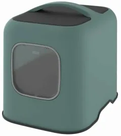 rotho-biala-kuweta-zamknieta-z-lopatka-zielona