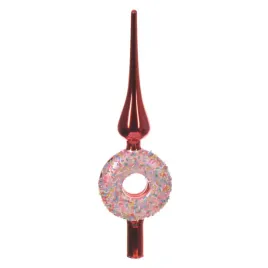 szpic-czubek-choinkowy-szklany-czerwony-donut-paczek-rozowy-9x31cm
