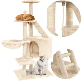 drapak-dla-kota-wieza-legowisko-domek-z-zabawkami-bezowy-duzy-xxl-120-cm