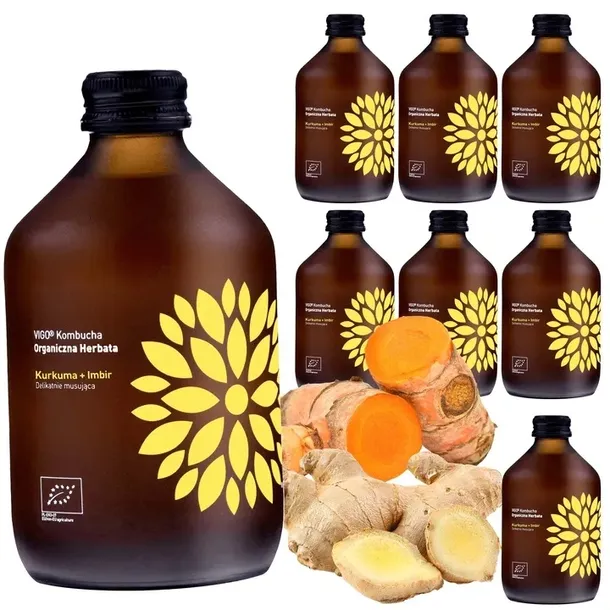 VIGO KOMBUCHA KURKUMA IMBIR BIO fermentowana HERBATA warzona z SUPERFOODS