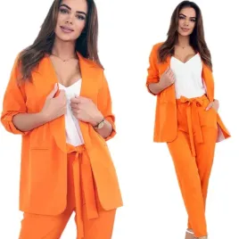 garnitur-damski-spodnie-marynarka-38-m-pomarancz