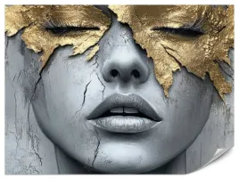 fototapeta-do-salonu-abstrakcja-portret-kobiety-beton-do-sypialni-450x300
