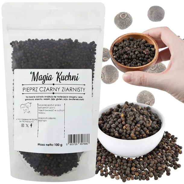 Pieprz CZARNY 100g ZIARNO ostry NATURALNY
