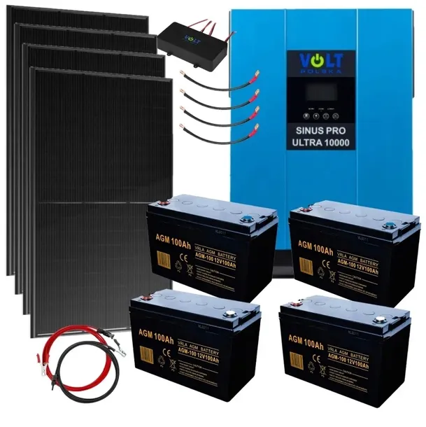 Zestaw Solarny 10000 Solar 4 AKUMULATOR 100AH 4 X PANEL MAGAZYN 5KW WIFI