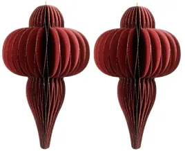 2x-zawieszka-papierowa-magnetyczna-9x15cm-czerwona-ze-zlotym-sznurkiem
