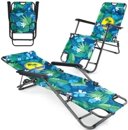 lezak-plazowy-fotel-ogrodowy-soprato-skladany-hawajskie-kwiaty-2w1