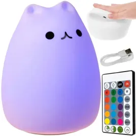 lampka-nocna-led-dla-dzieci-kotek-rgb-pilot-usb