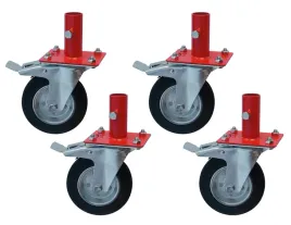 kola-rusztowania-warszawskie-fi160mm-z-hamulcem-obrotowe-podst-lakier-x4szt